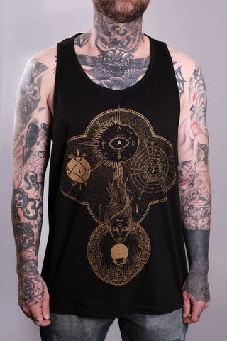 Adrian Baxter X TD Unisex Longline Vest (BLACK/GOLD)