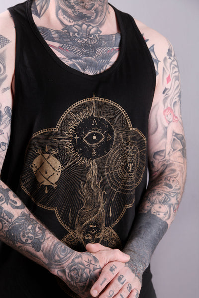 Adrian Baxter X TD Unisex Longline Vest (BLACK/GOLD)