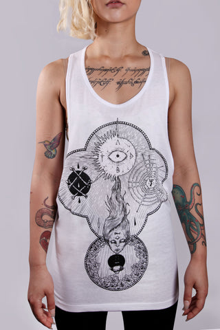 Adrian Baxter X TD Unisex Longline Vest (white/black)