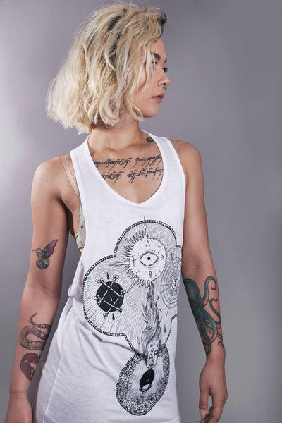 Adrian Baxter X TD Unisex Longline Vest (white/black)