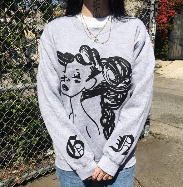 Grace Neutral Grey Grumpy Girl Sweater