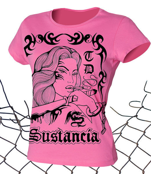 TEMPLES DIVIDED X FLAVIA PARAVISI Smokin Girl Womens Tee