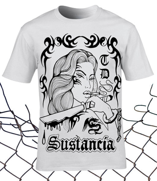 FLAVIA PARAVISI Smokin Girl White Unisex Tee