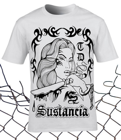 FLAVIA PARAVISI Smokin Girl White Unisex Tee