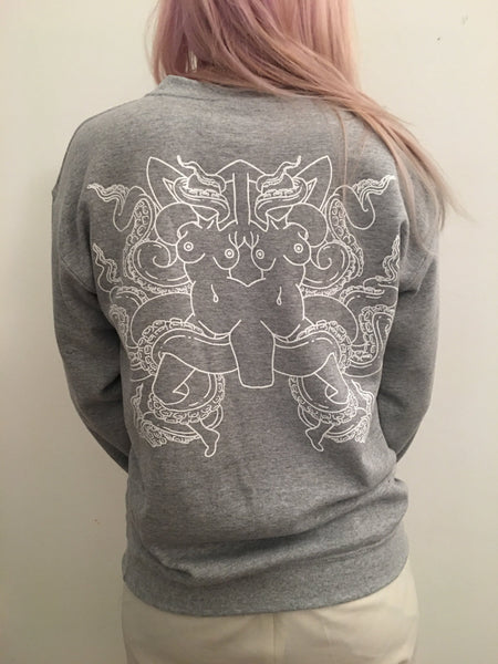 GRACE NEUTRAL X SARAH STRONGARMS GREY SWEATER